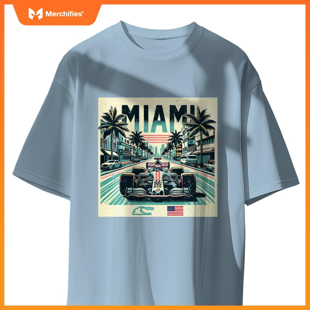 Mula Racing Open Wheel Car  Miami Circuit Usa Flag Sweat T-Shirt