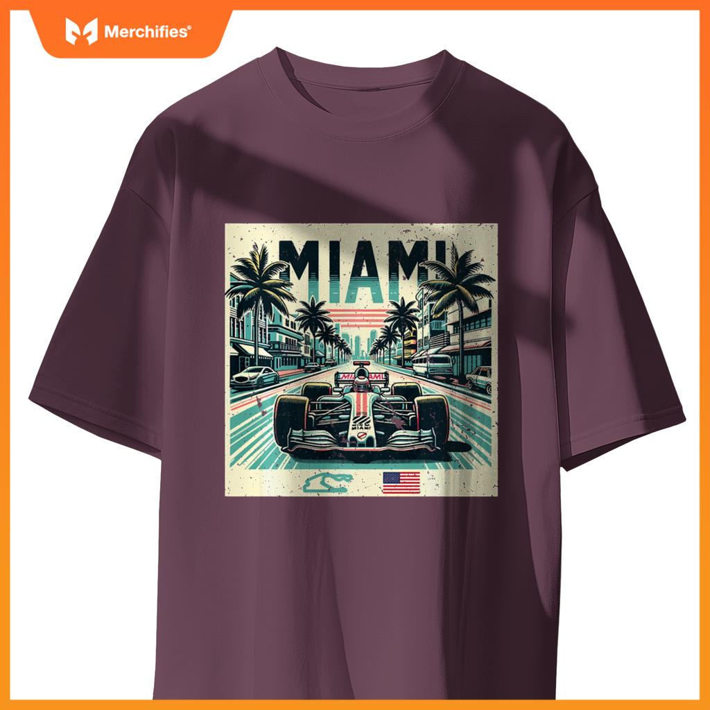 Mula Racing Open Wheel Car  Miami Circuit Usa Flag Sweat T-Shirt