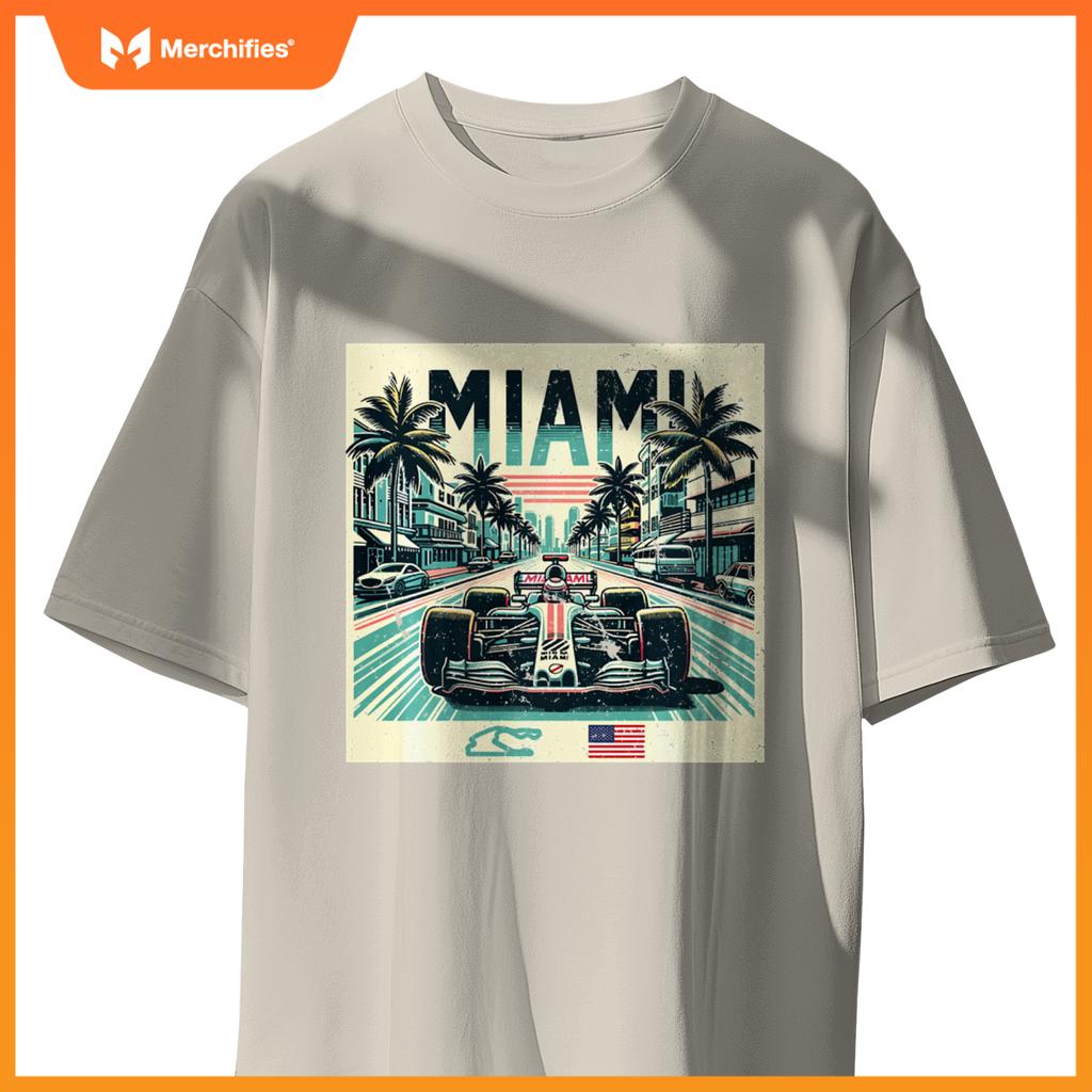 Mula Racing Open Wheel Car  Miami Circuit Usa Flag Sweat T-Shirt