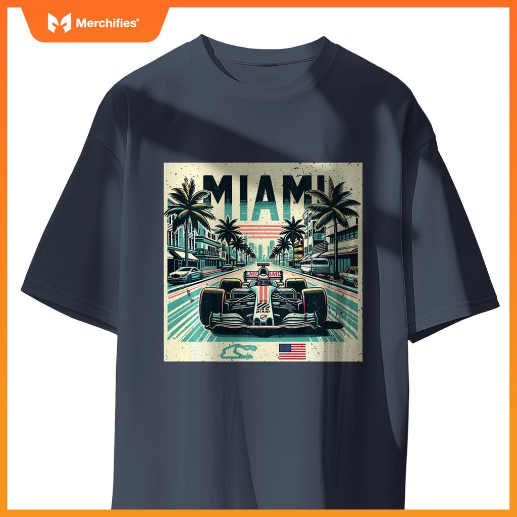 Mula Racing Open Wheel Car  Miami Circuit Usa Flag Sweat T-Shirt