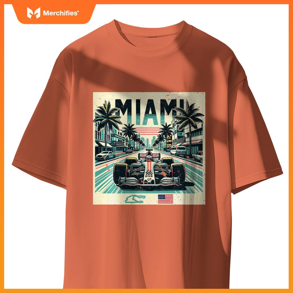 Mula Racing Open Wheel Car  Miami Circuit Usa Flag Sweat T-Shirt
