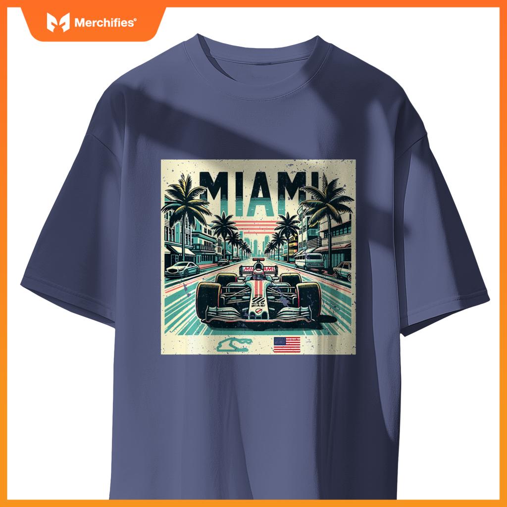 Mula Racing Open Wheel Car  Miami Circuit Usa Flag Sweat T-Shirt