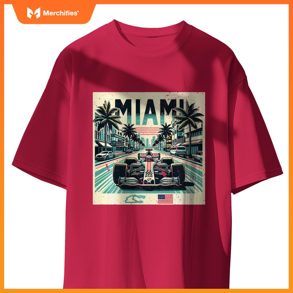 Mula Racing Open Wheel Car  Miami Circuit Usa Flag Sweat T-Shirt