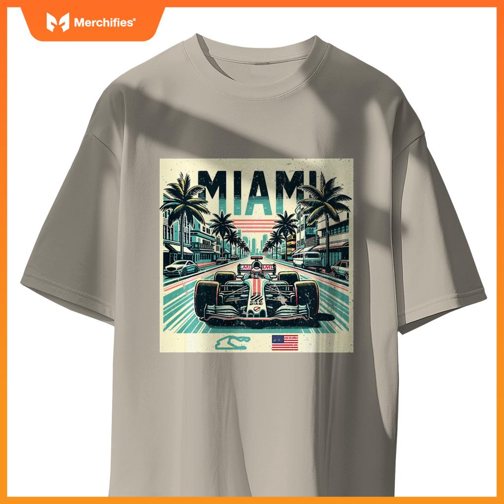 Mula Racing Open Wheel Car  Miami Circuit Usa Flag Sweat T-Shirt