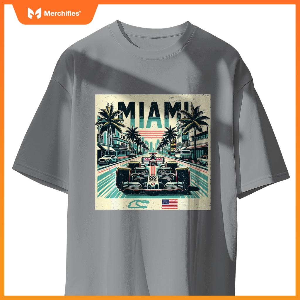 Mula Racing Open Wheel Car  Miami Circuit Usa Flag Sweat T-Shirt