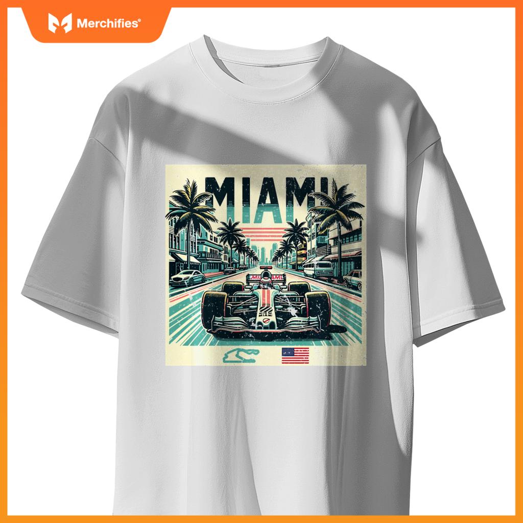 Mula Racing Open Wheel Car  Miami Circuit Usa Flag Sweat T-Shirt