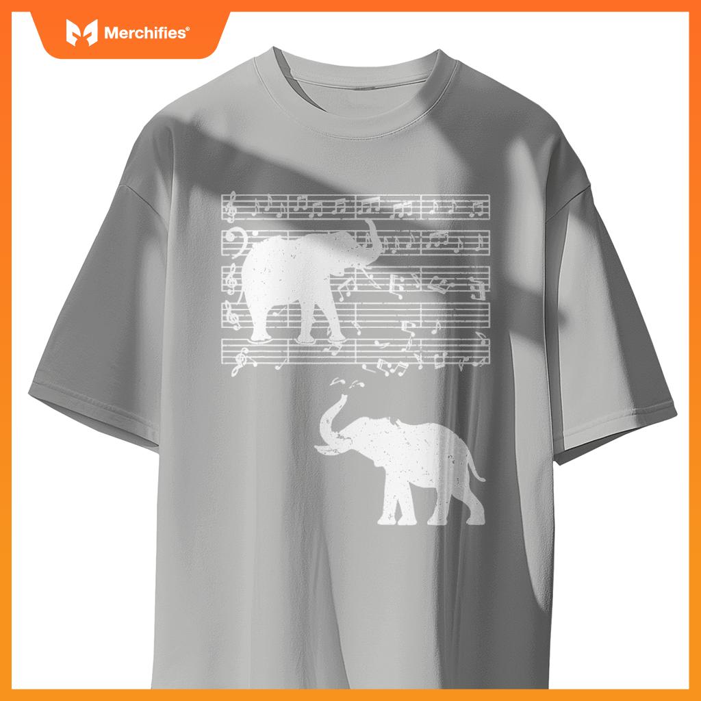 Music notes with elephant on music sheet music teacher