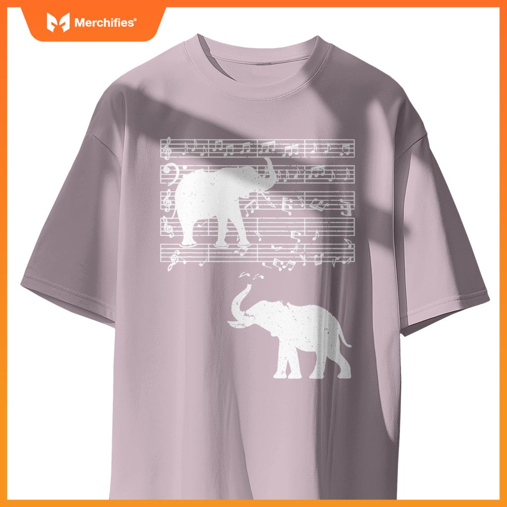 Music notes with elephant on music sheet music teacher