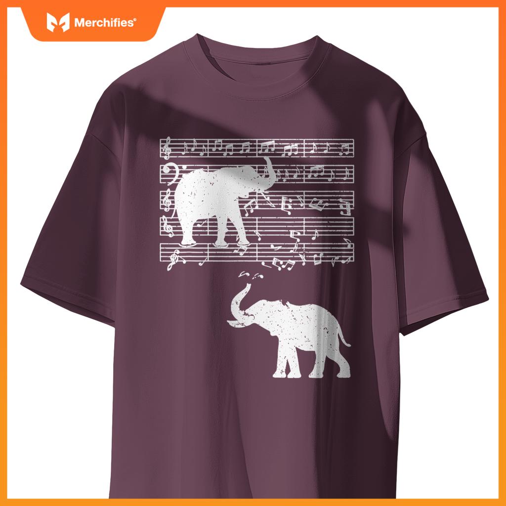 Music notes with elephant on music sheet music teacher