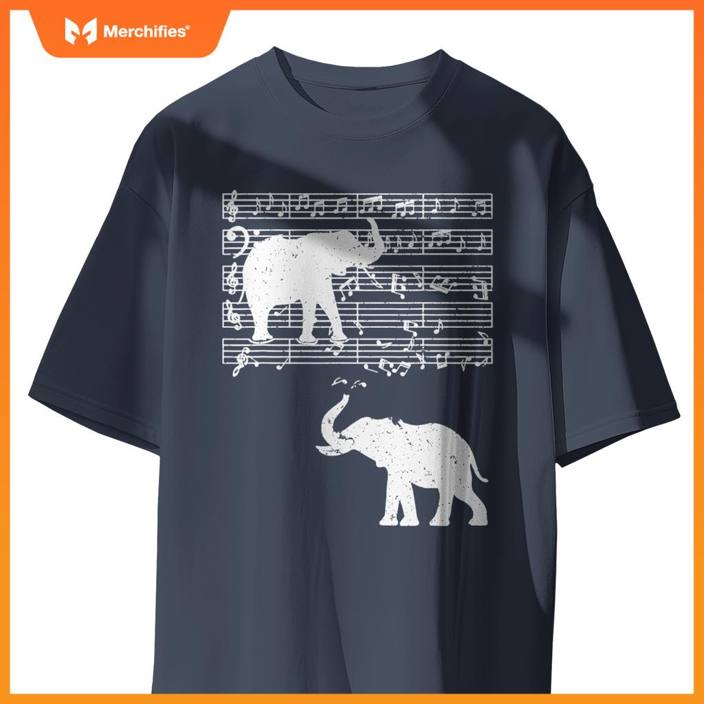 Music notes with elephant on music sheet music teacher
