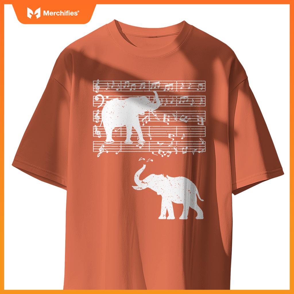 Music notes with elephant on music sheet music teacher