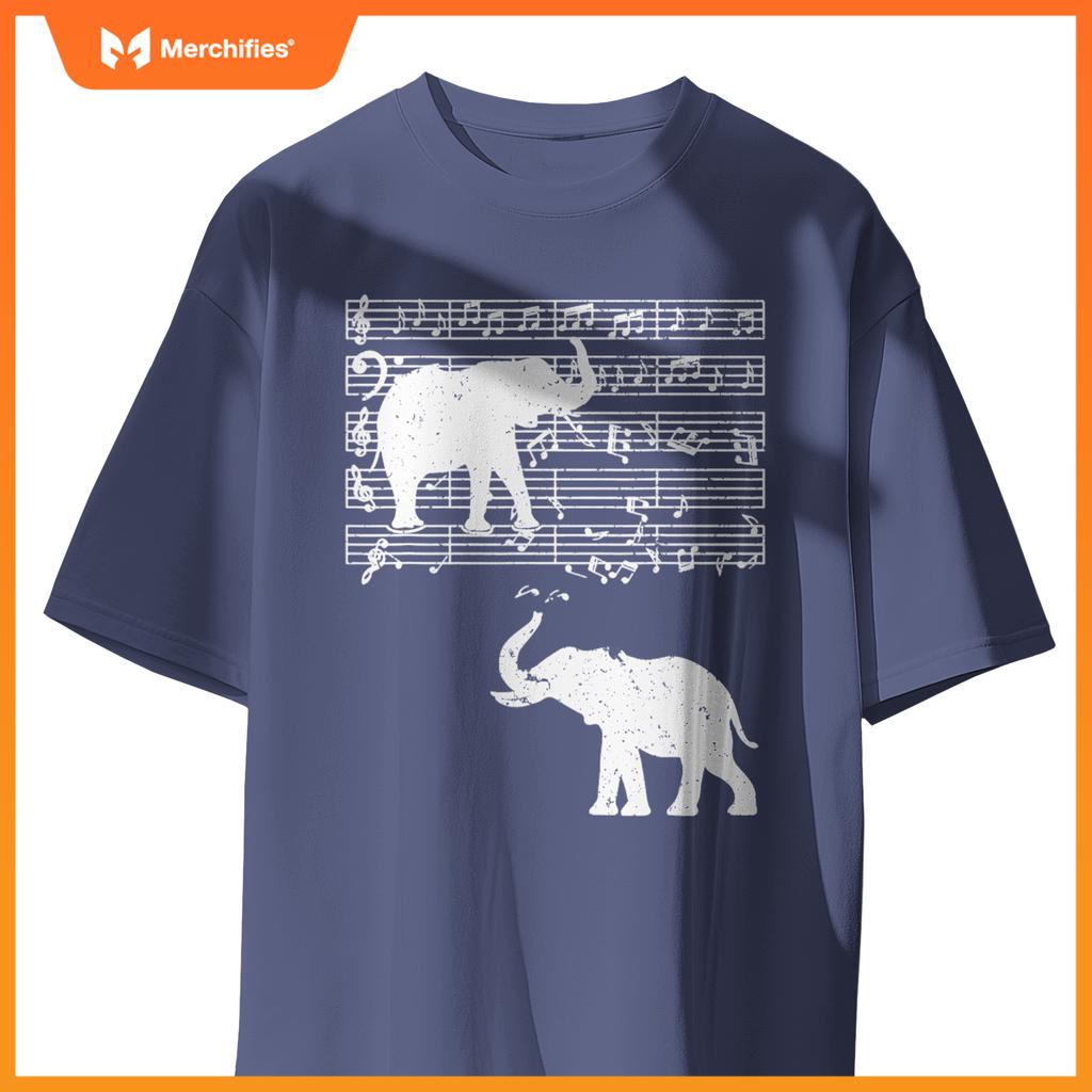 Music notes with elephant on music sheet music teacher