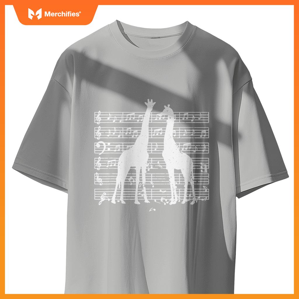 Music notes with giraffe on music sheet music teacher