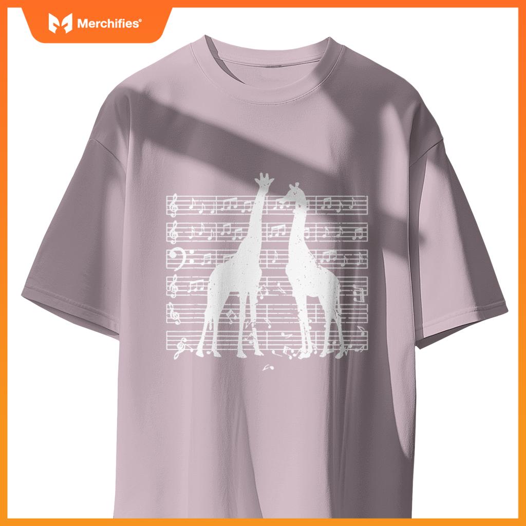 Music notes with giraffe on music sheet music teacher