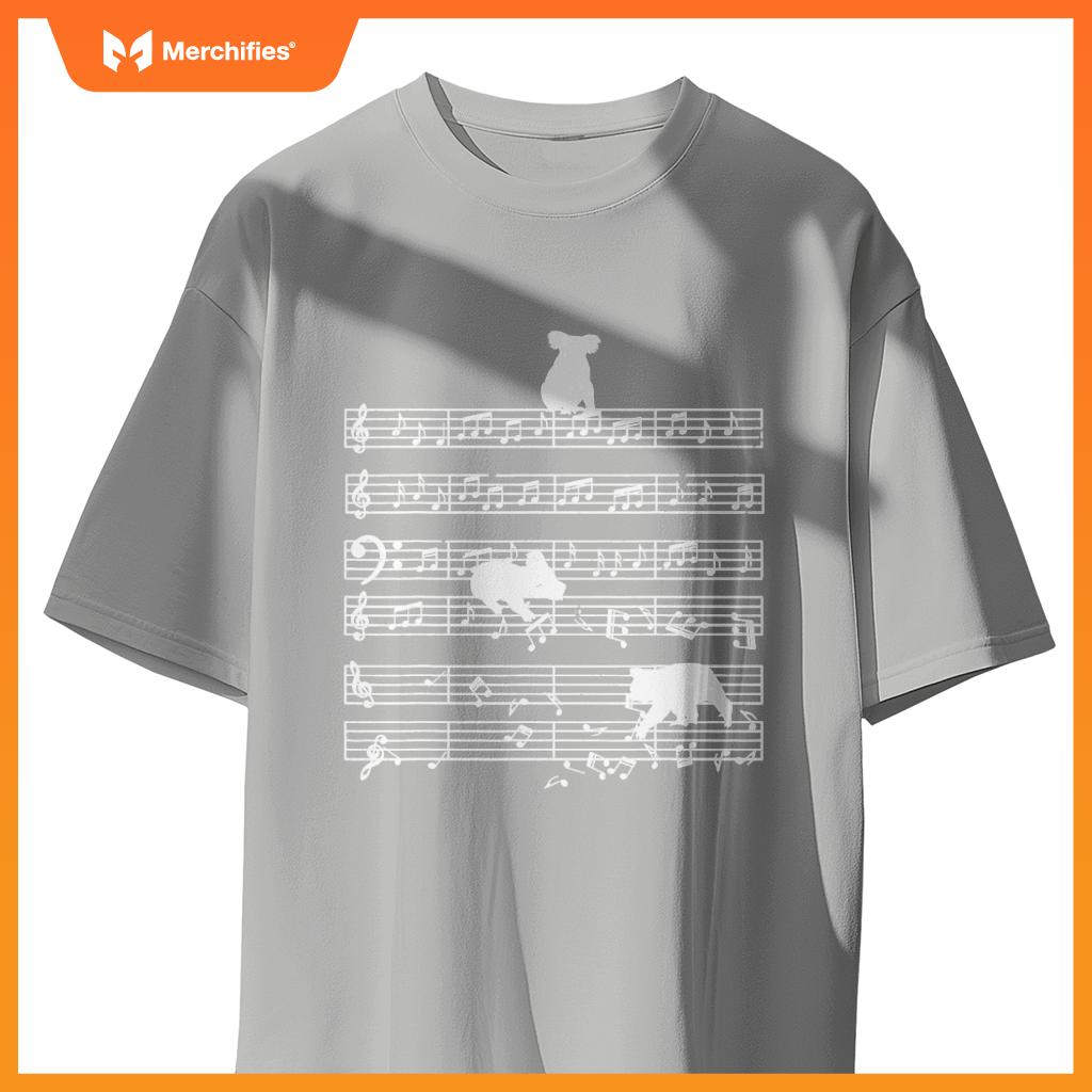 Music notes with koala on music sheet music teacher