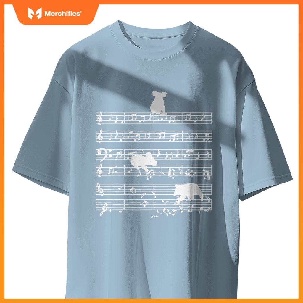 Music notes with koala on music sheet music teacher