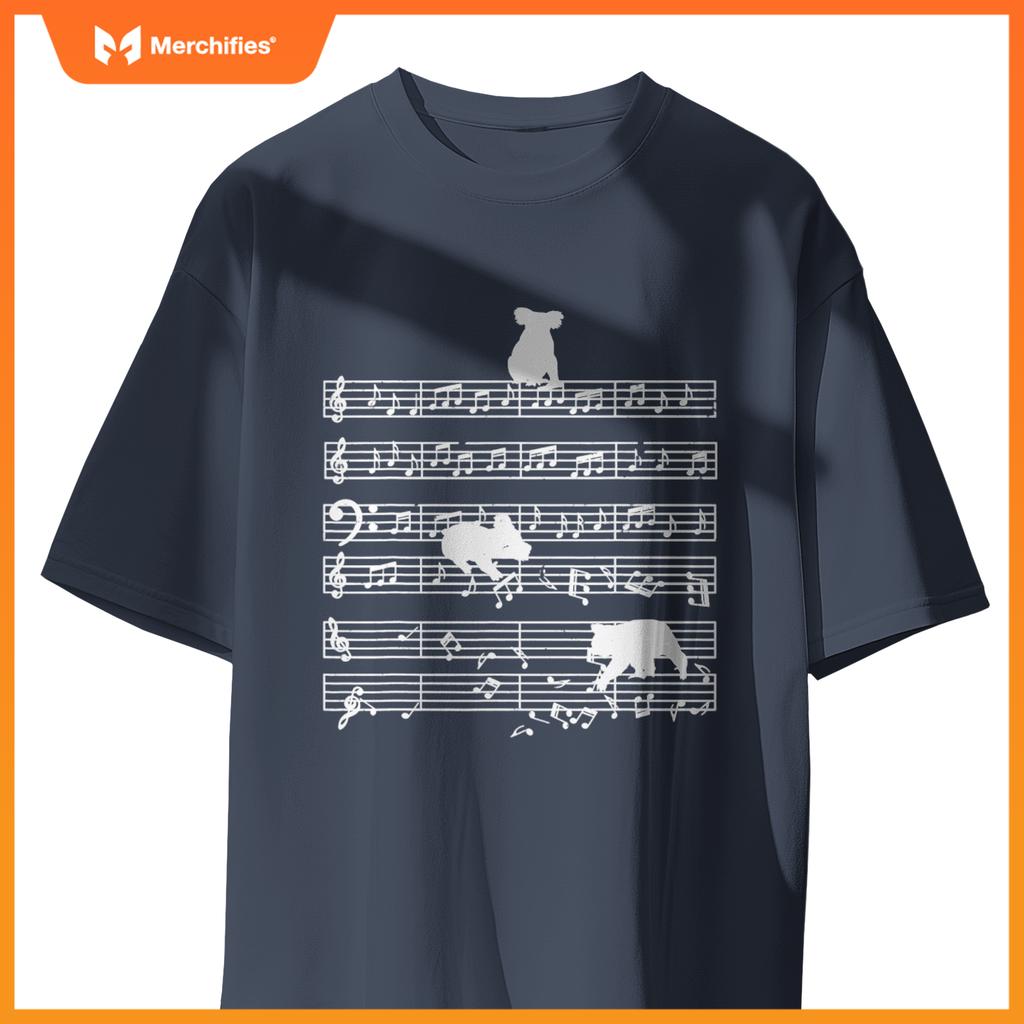 Music notes with koala on music sheet music teacher