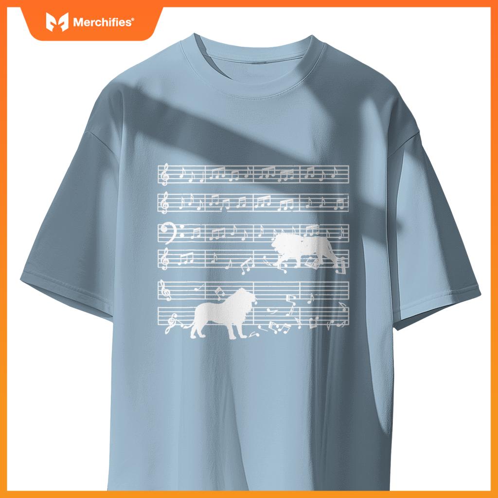 Music notes with lion on music sheet music teacher