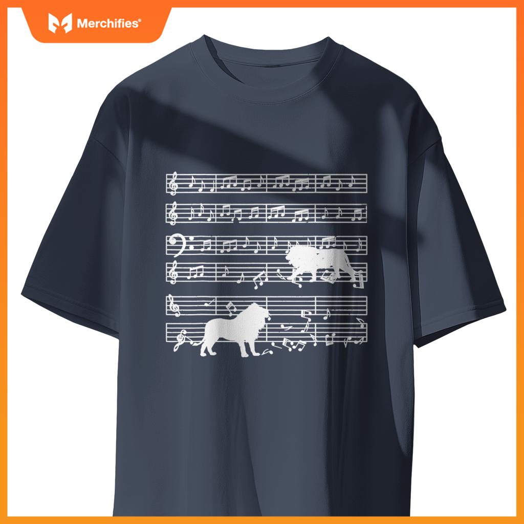 Music notes with lion on music sheet music teacher