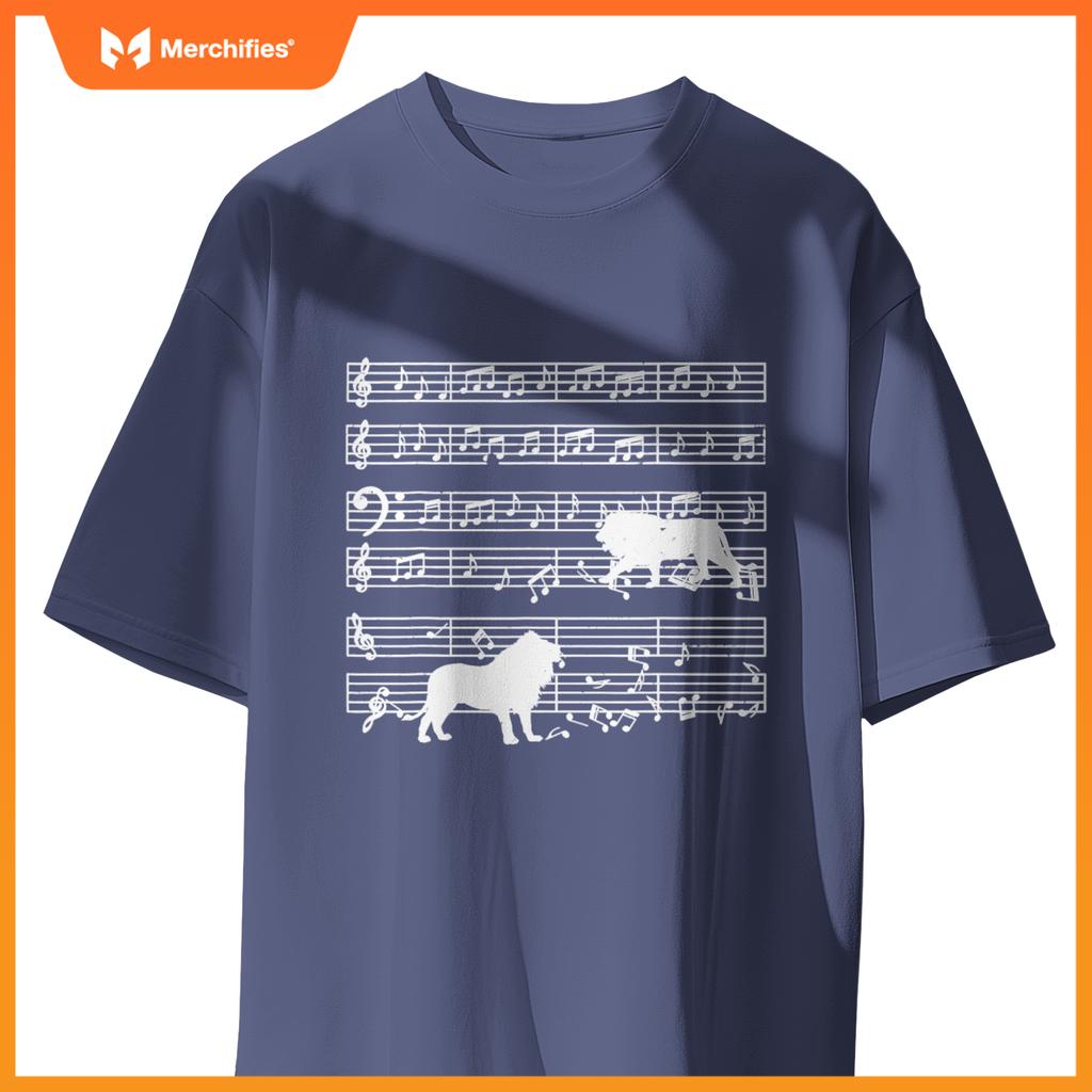 Music notes with lion on music sheet music teacher
