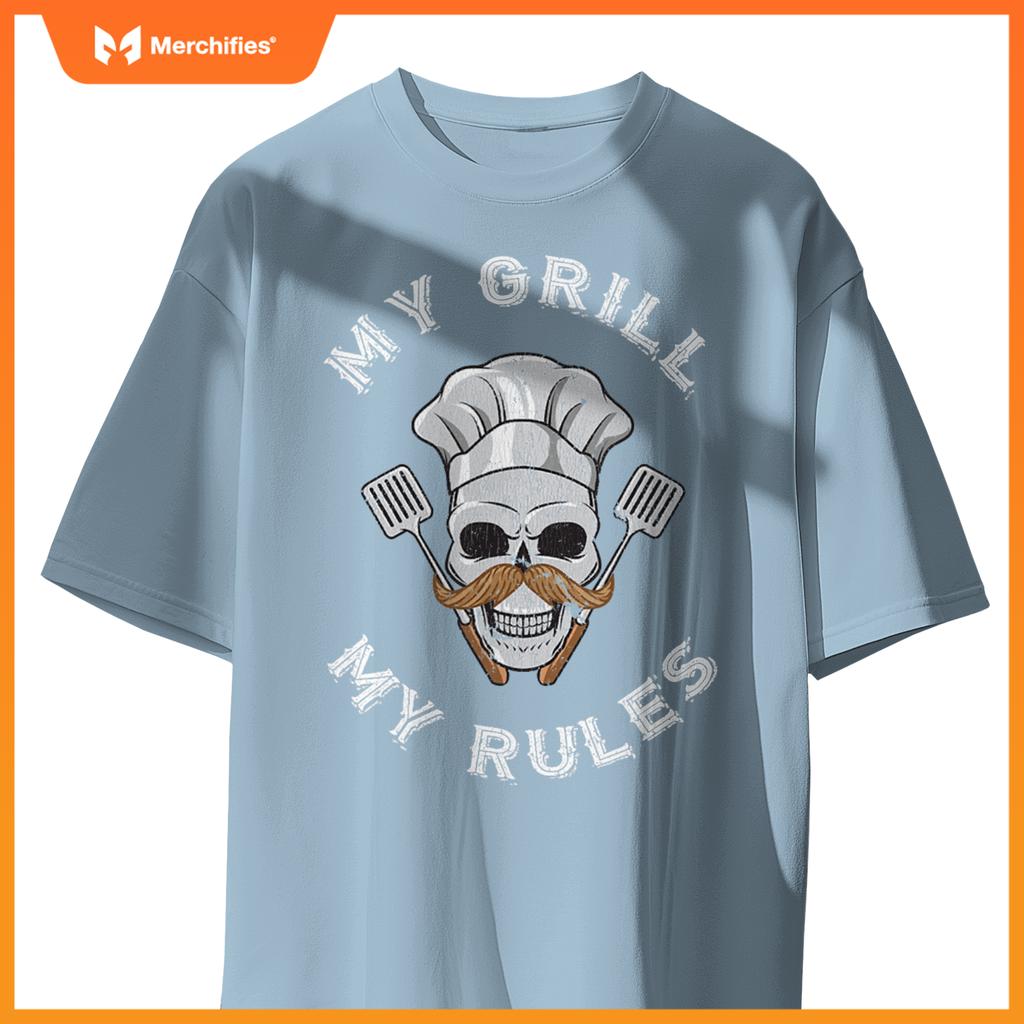 My Grill My Rules - Skull Grilling Tools Chef Hat T-Shirt