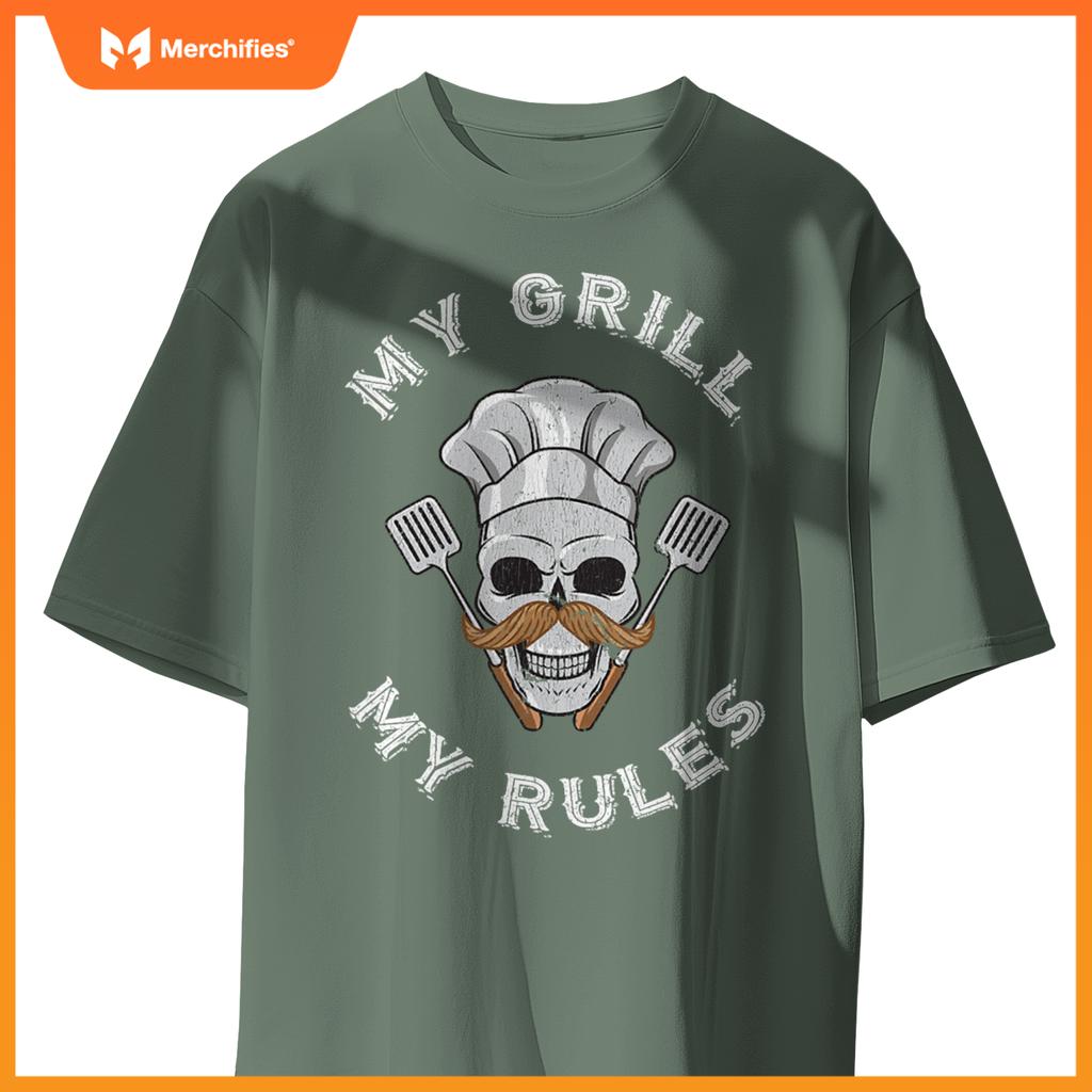 My Grill My Rules - Skull Grilling Tools Chef Hat T-Shirt