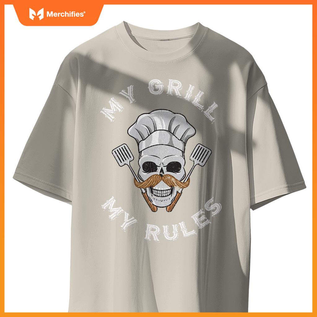 My Grill My Rules - Skull Grilling Tools Chef Hat T-Shirt
