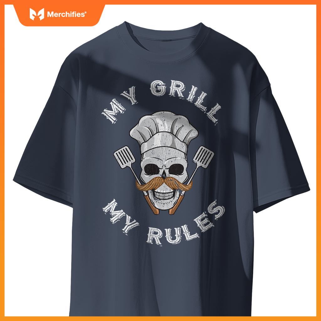 My Grill My Rules - Skull Grilling Tools Chef Hat T-Shirt
