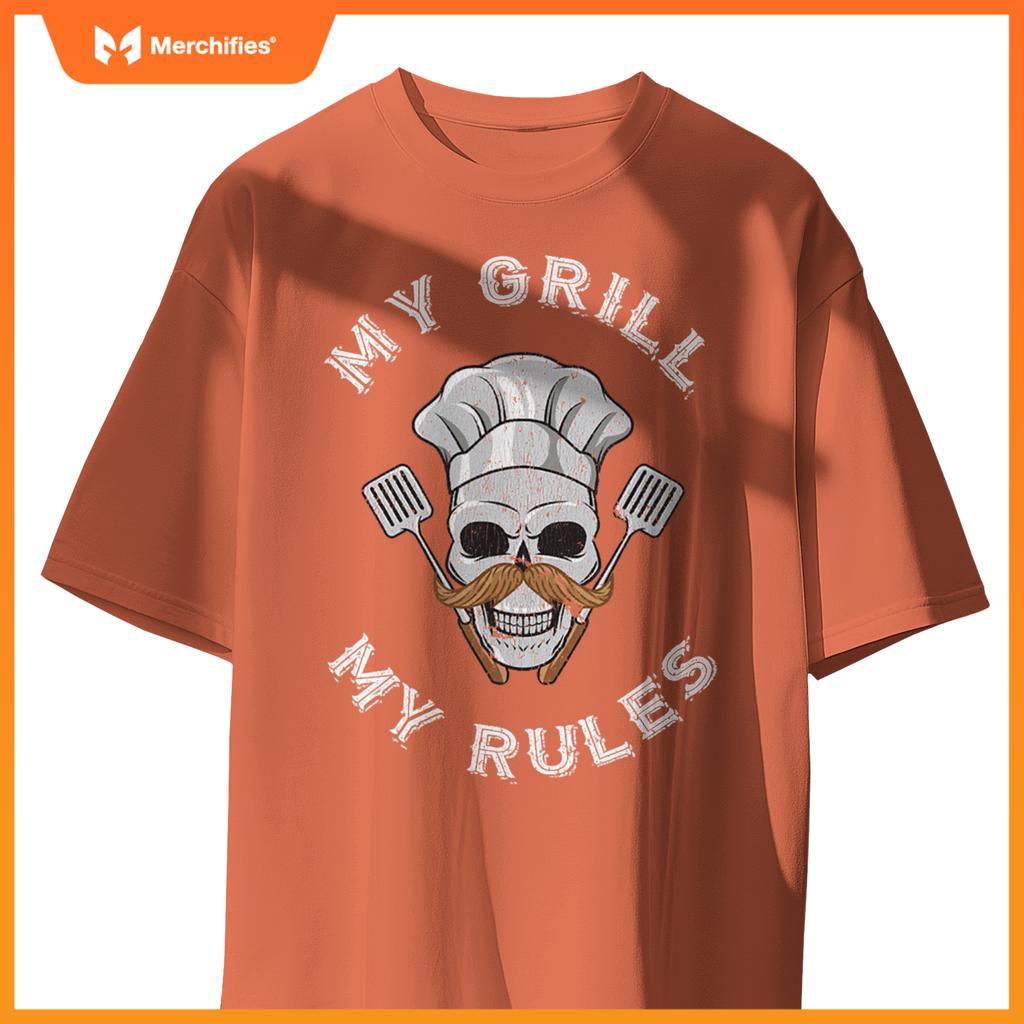 My Grill My Rules - Skull Grilling Tools Chef Hat T-Shirt