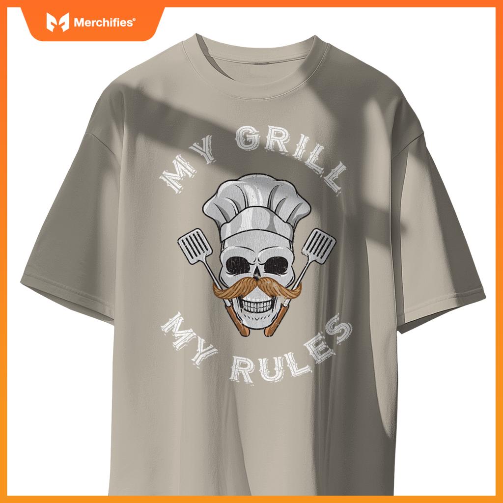 My Grill My Rules - Skull Grilling Tools Chef Hat T-Shirt