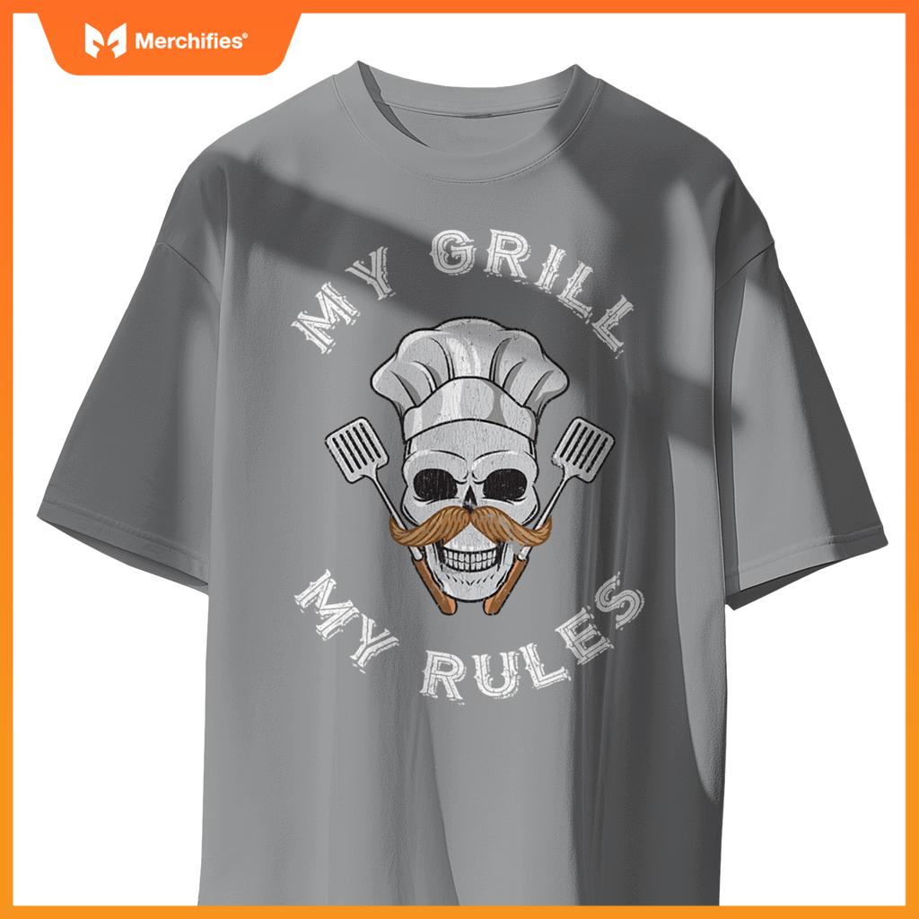 My Grill My Rules - Skull Grilling Tools Chef Hat T-Shirt