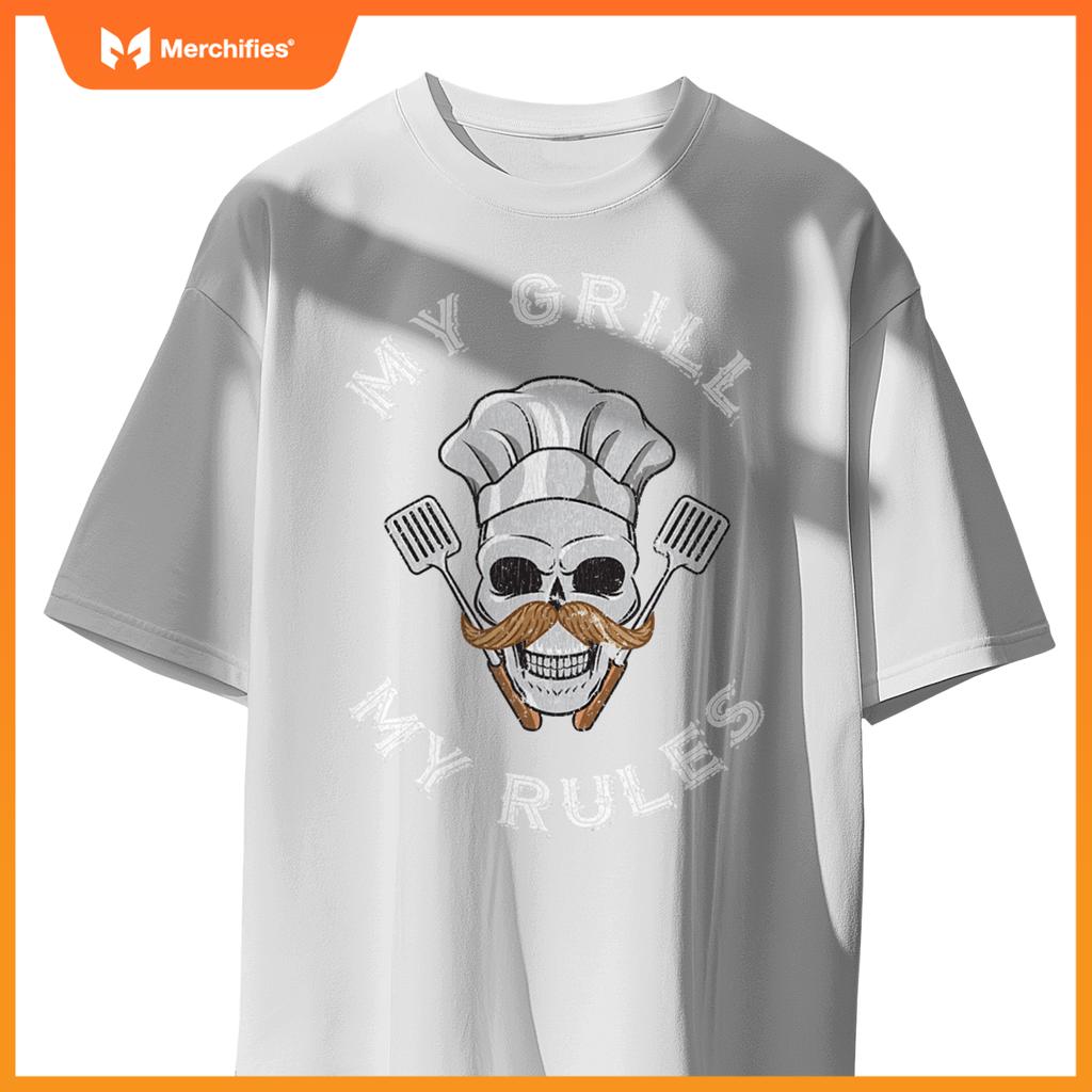 My Grill My Rules - Skull Grilling Tools Chef Hat T-Shirt