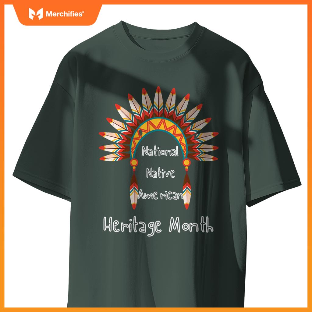 National Native American Heritage Month Heart Watercolor T-Shirt