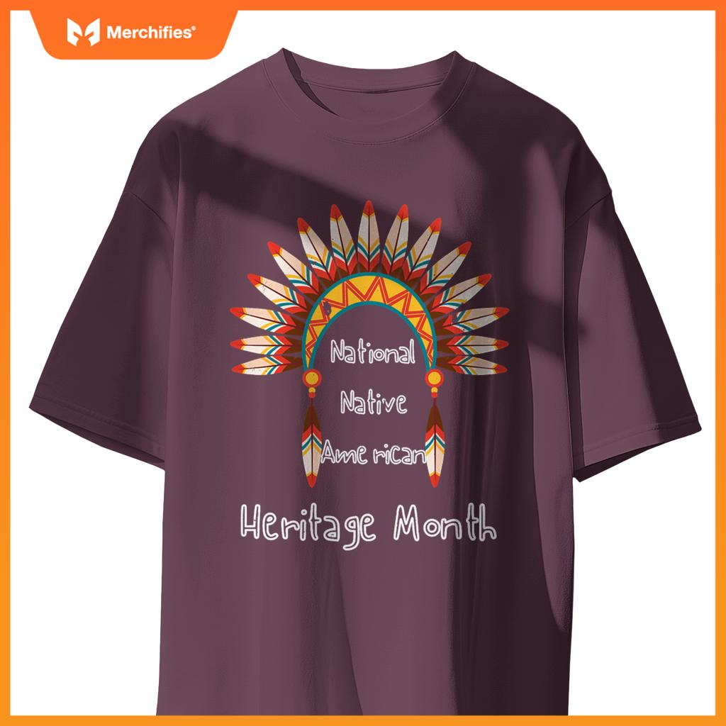 National Native American Heritage Month Heart Watercolor T-Shirt