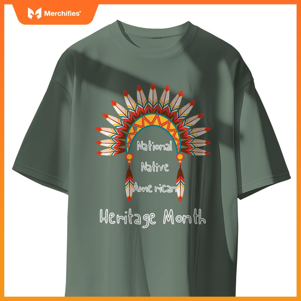National Native American Heritage Month Heart Watercolor T-Shirt