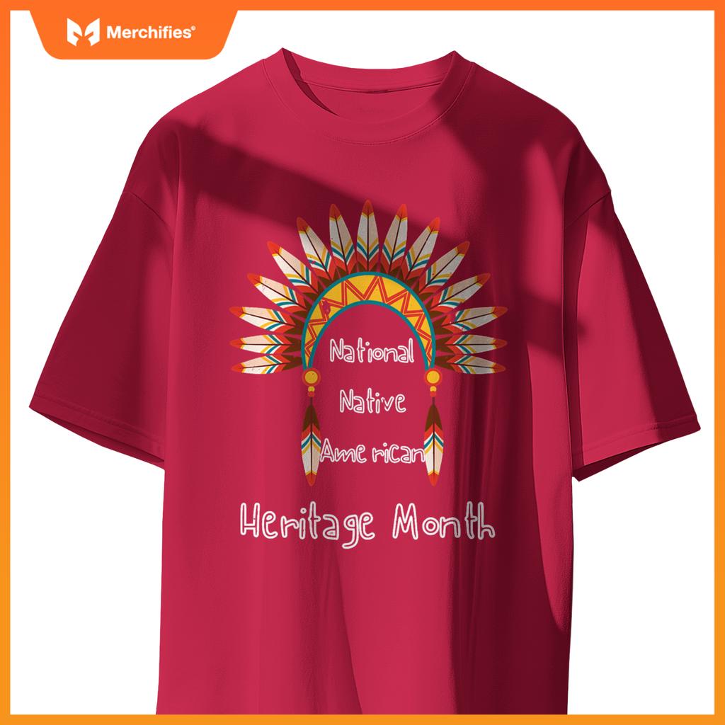 National Native American Heritage Month Heart Watercolor T-Shirt