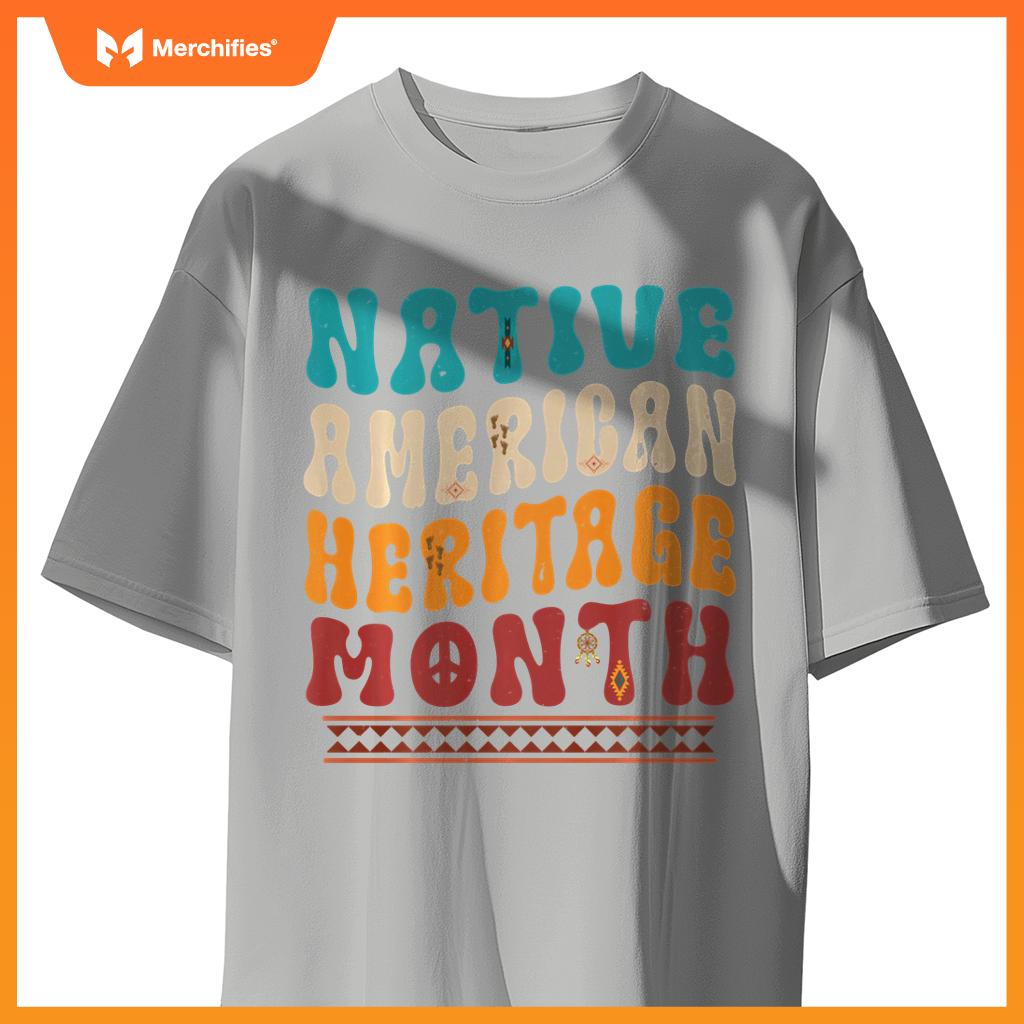 Native American Heritage Month American Indian Day Groovy T-Shirt