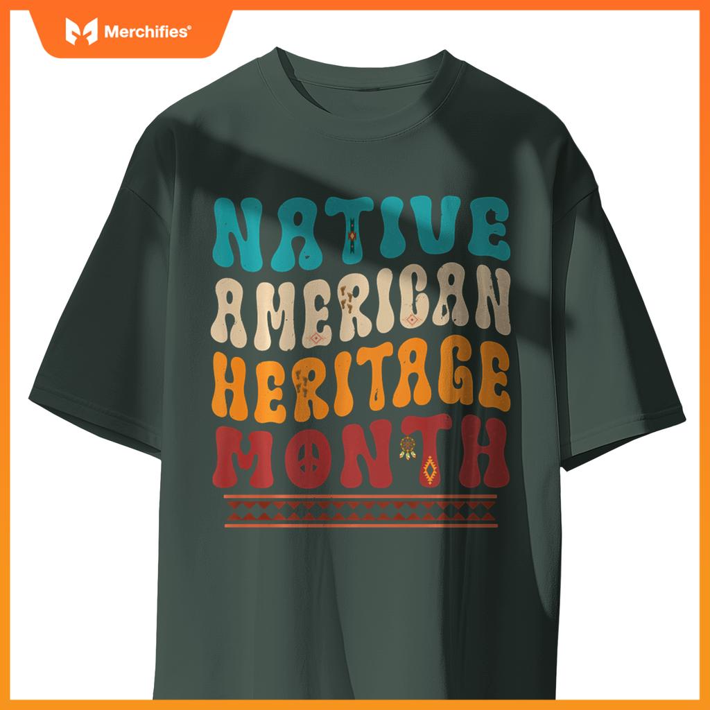 Native American Heritage Month American Indian Day Groovy T-Shirt