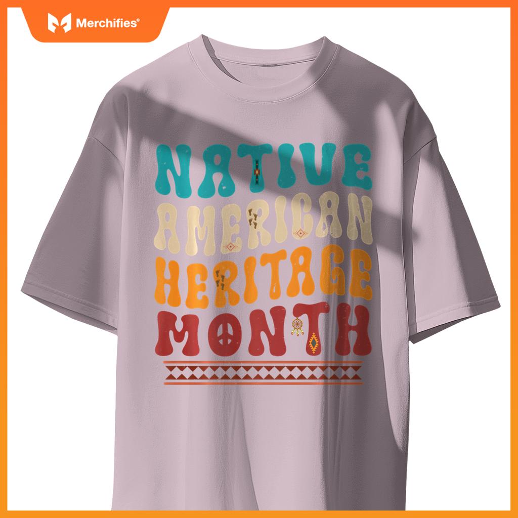 Native American Heritage Month American Indian Day Groovy T-Shirt