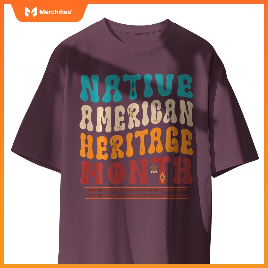 Native American Heritage Month American Indian Day Groovy T-Shirt