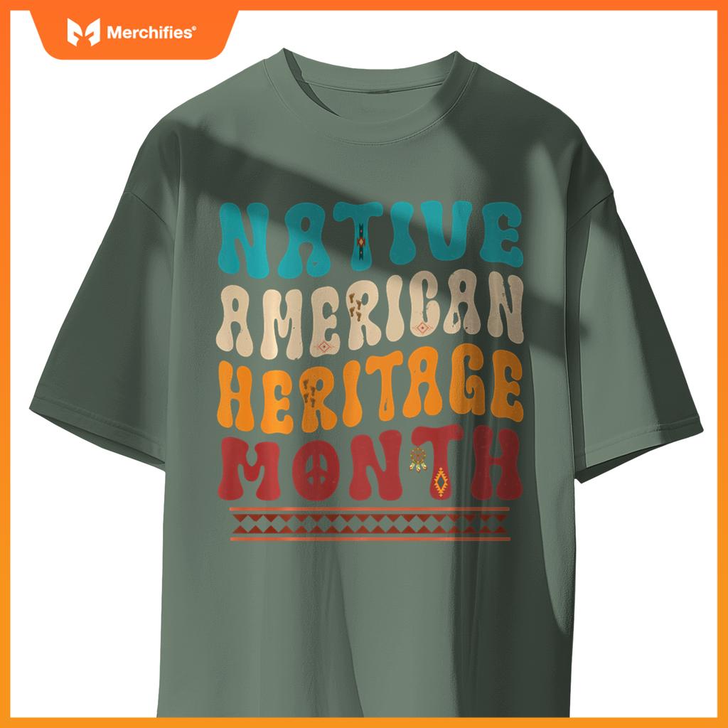Native American Heritage Month American Indian Day Groovy T-Shirt