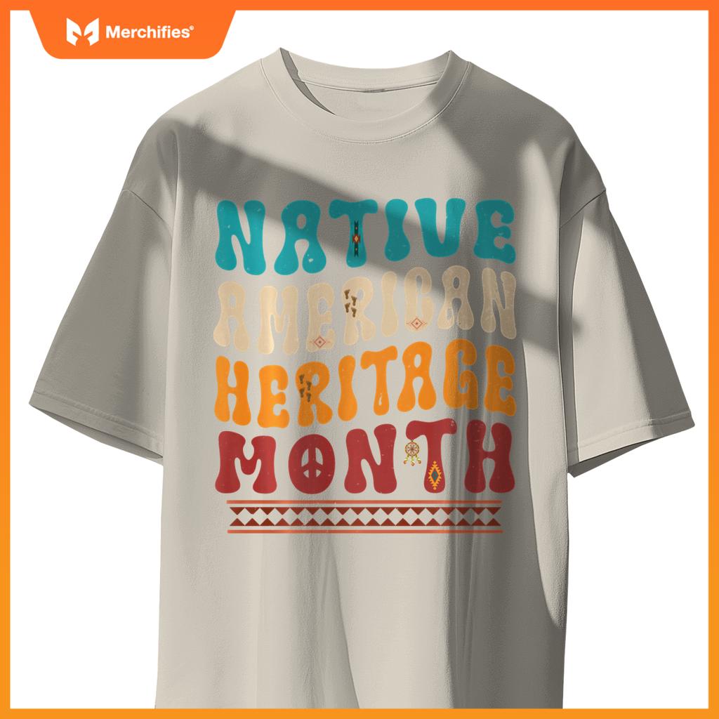 Native American Heritage Month American Indian Day Groovy T-Shirt