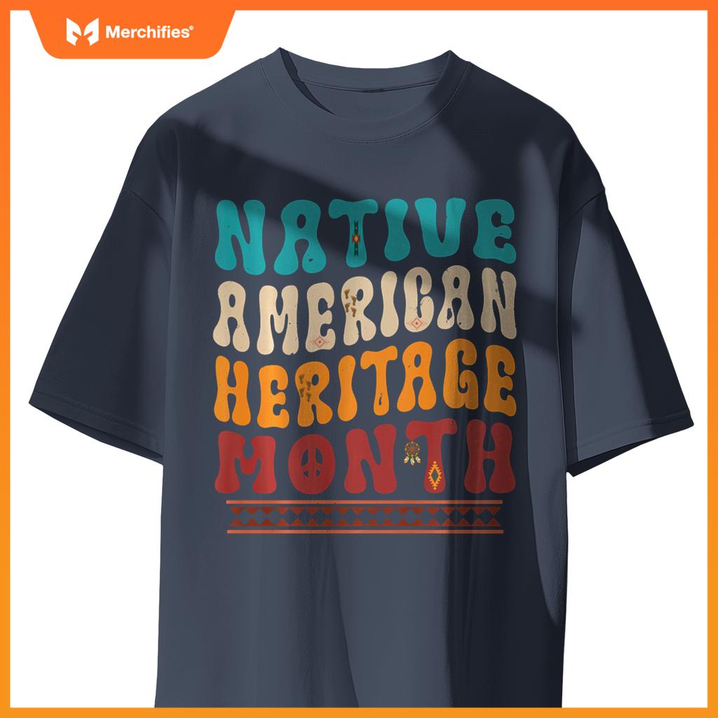 Native American Heritage Month American Indian Day Groovy T-Shirt