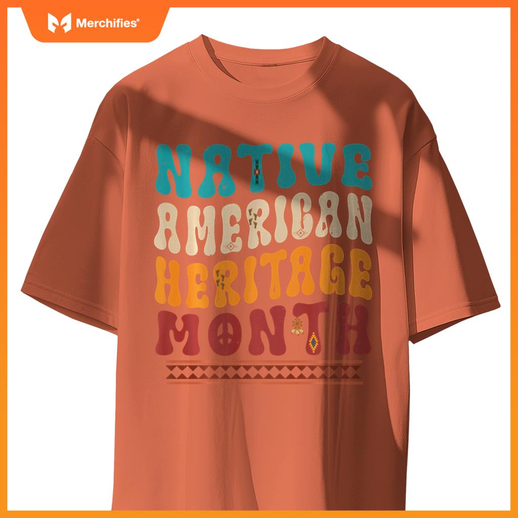 Native American Heritage Month American Indian Day Groovy T-Shirt
