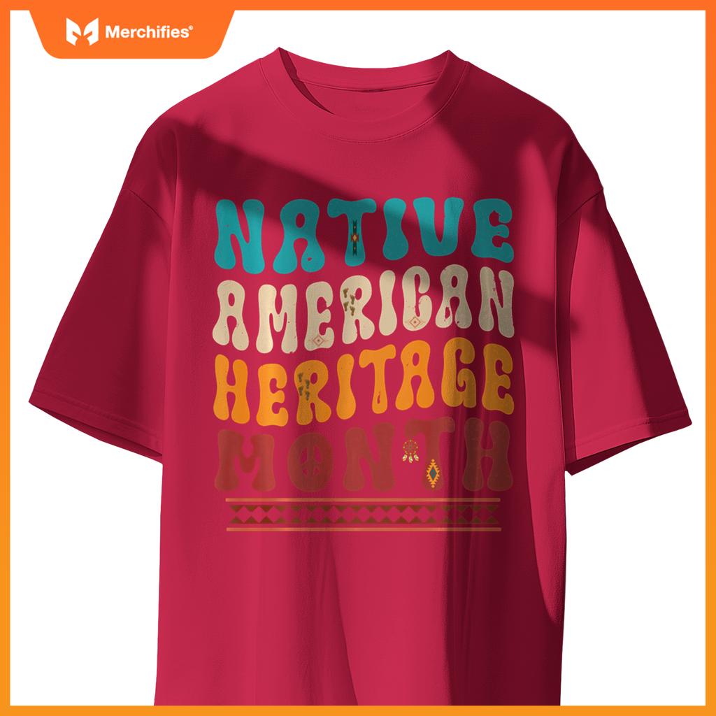Native American Heritage Month American Indian Day Groovy T-Shirt