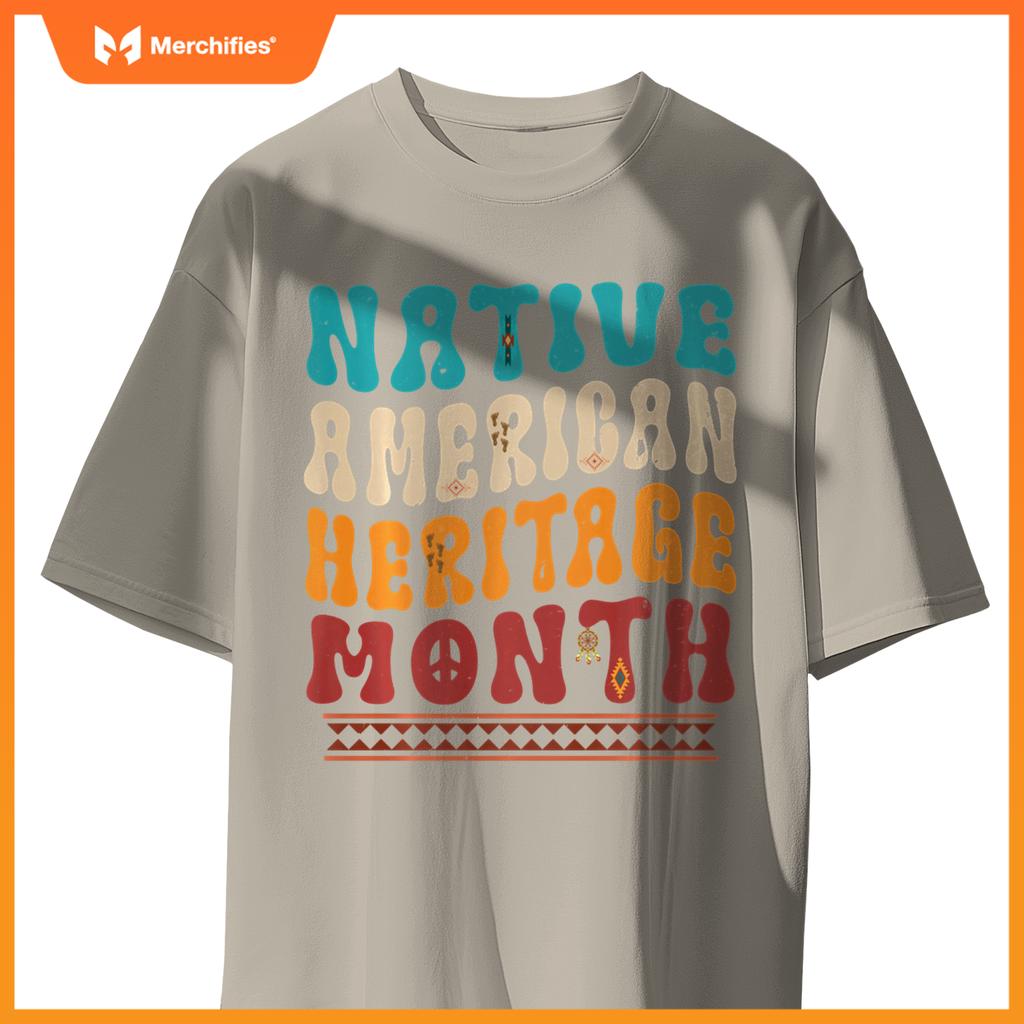 Native American Heritage Month American Indian Day Groovy T-Shirt