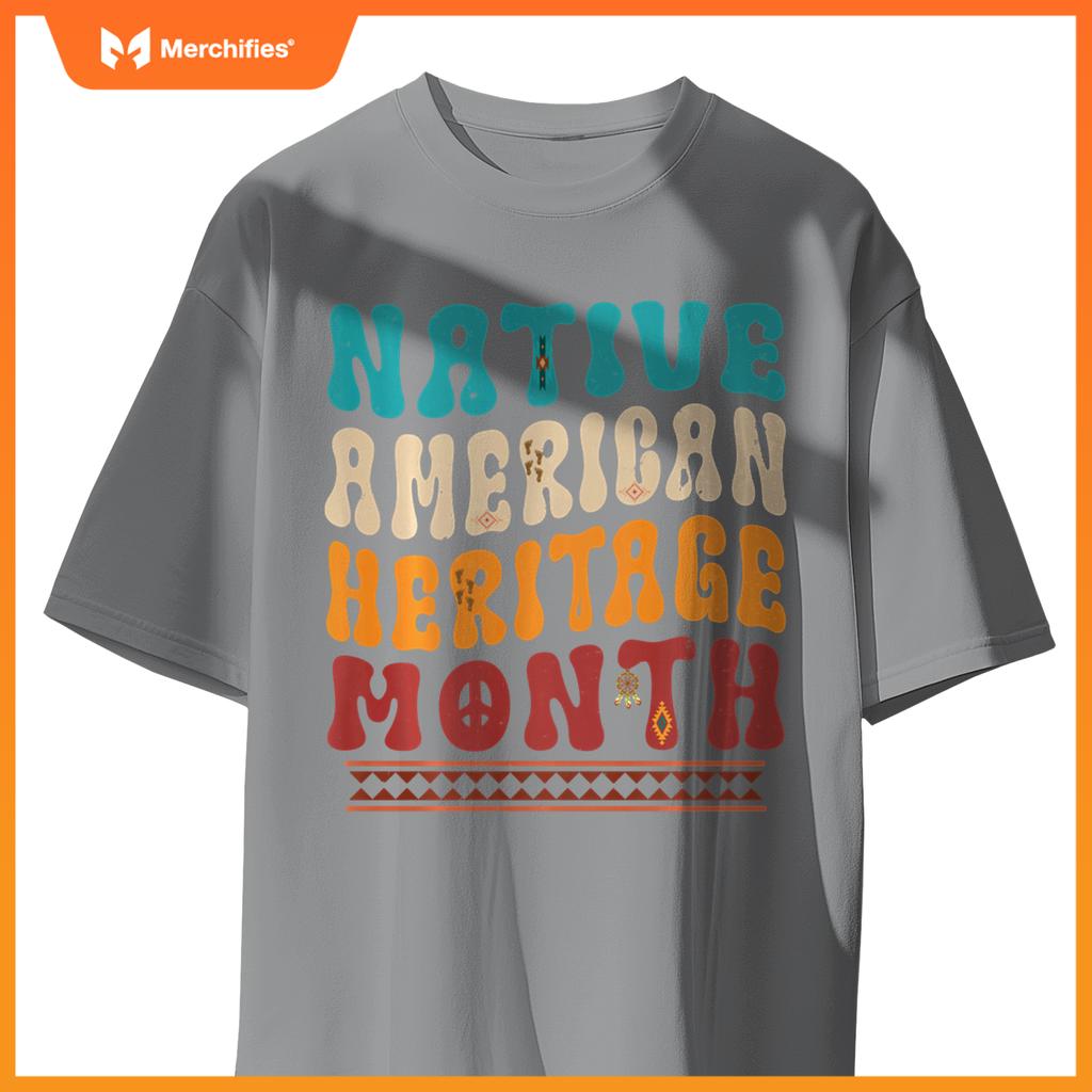 Native American Heritage Month American Indian Day Groovy T-Shirt