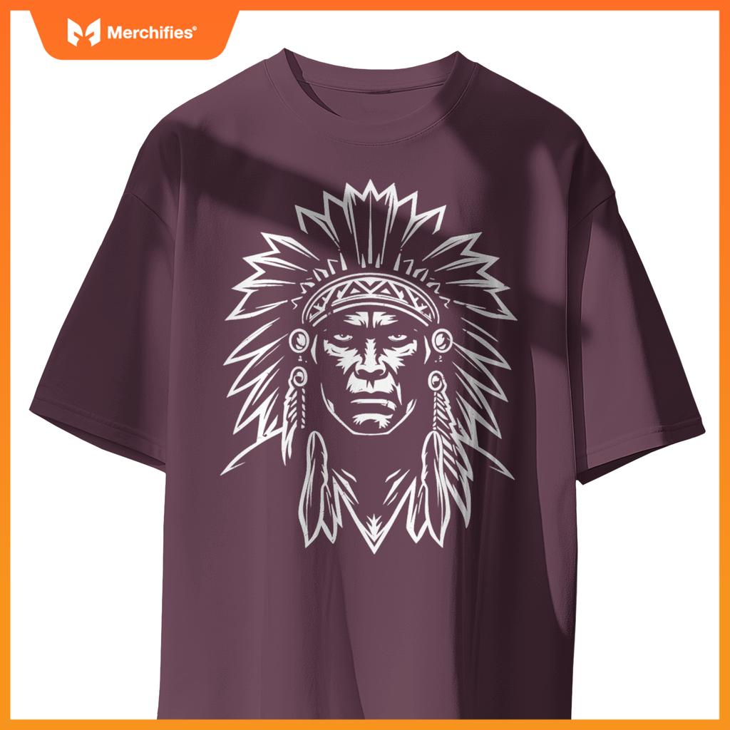 Native American Warrior Heritage Head Art T-Shirt