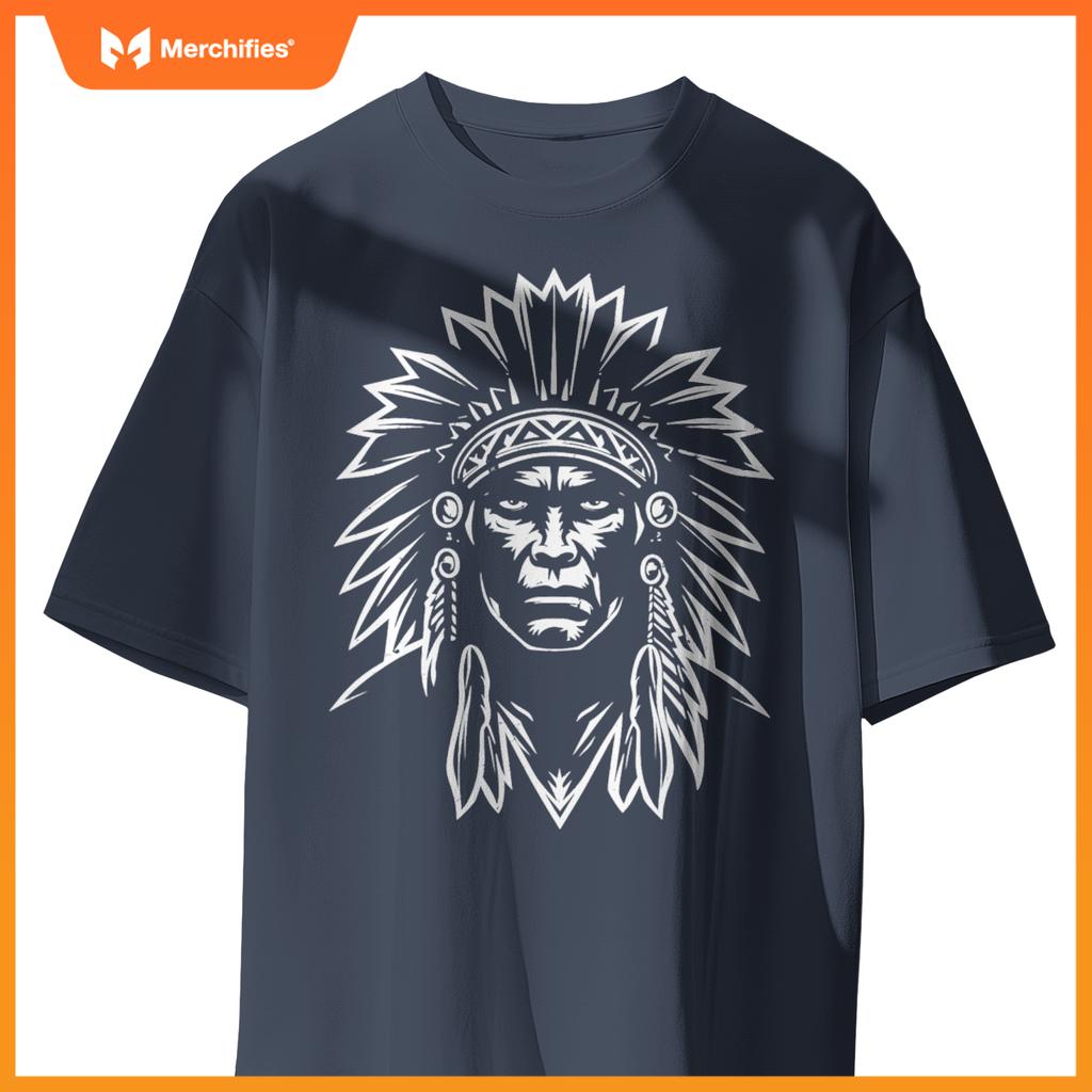 Native American Warrior Heritage Head Art T-Shirt