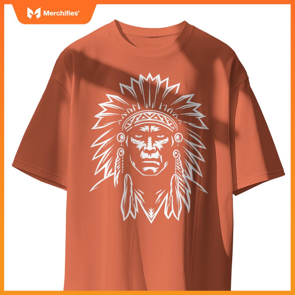 Native American Warrior Heritage Head Art T-Shirt
